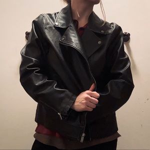 Faux Leather Jacket Black